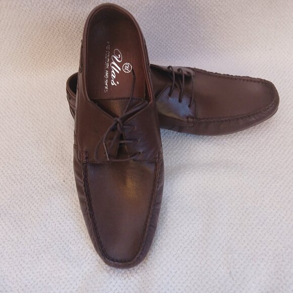Mens all leather lace up loafers. New and unworn. - Picture 3 of 7